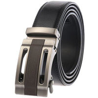 HKM-758931 Men's Casual Leather Belt with Multi-style Two-layer Buckle - Model LY36-000010-1