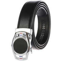 HKM-758931 Men's Casual Leather Belt with Multi-style Two-layer Buckle - Model LY36-000010-1