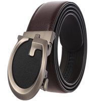 HKM-758931 Men's Casual Leather Belt with Multi-style Two-layer Buckle - Model LY36-000010-1