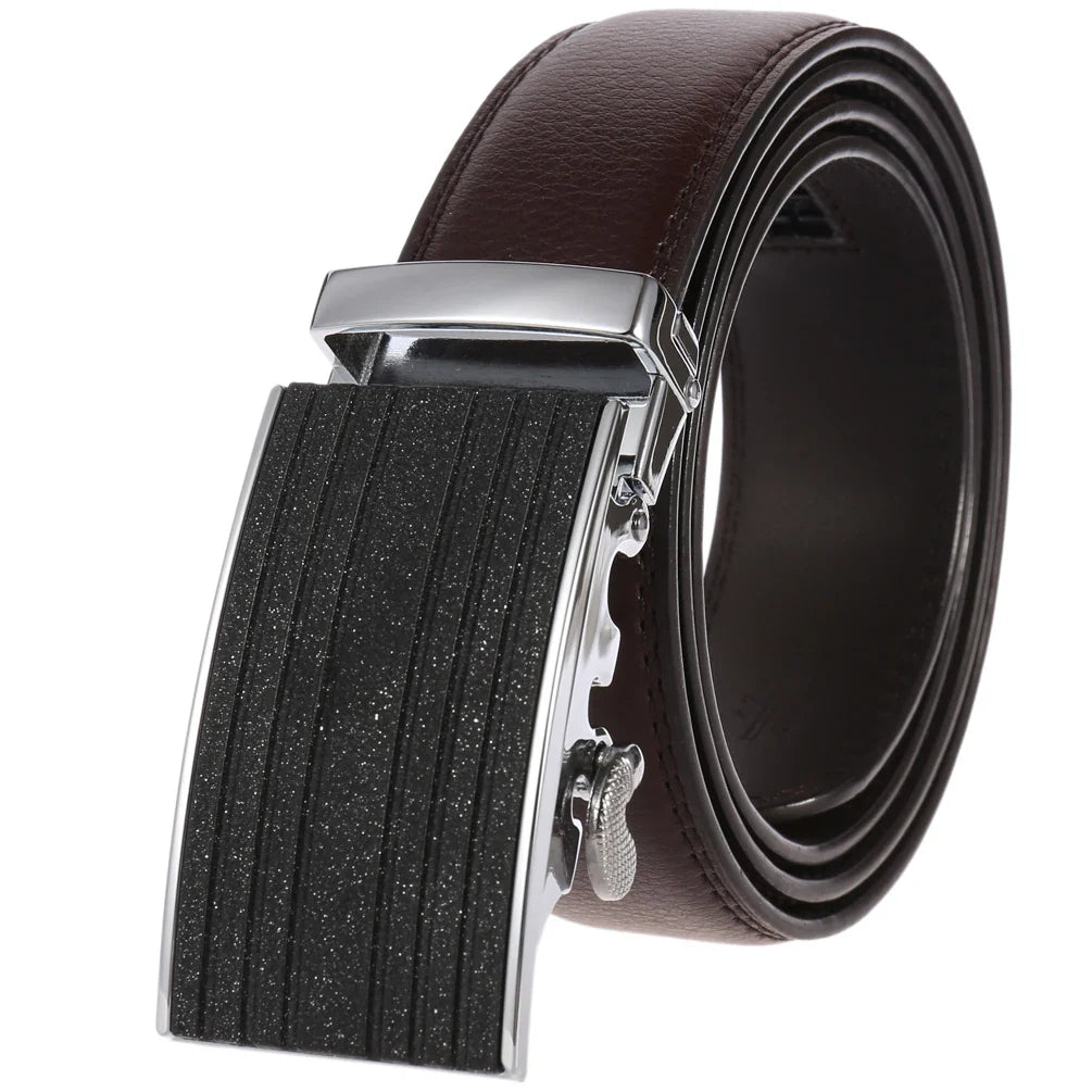 HKM-758931 Men's Casual Leather Belt with Multi-style Two-layer Buckle - Model LY36-000010-1