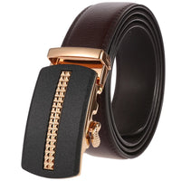 HKM-758931 Men's Casual Leather Belt with Multi-style Two-layer Buckle - Model LY36-000010-1