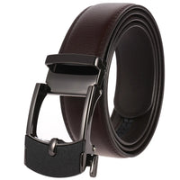 HKM-758931 Men's Casual Leather Belt with Multi-style Two-layer Buckle - Model LY36-000010-1