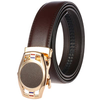 HKM-758931 Men's Casual Leather Belt with Multi-style Two-layer Buckle - Model LY36-000010-1