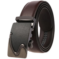 HKM-758931 Men's Casual Leather Belt with Multi-style Two-layer Buckle - Model LY36-000010-1
