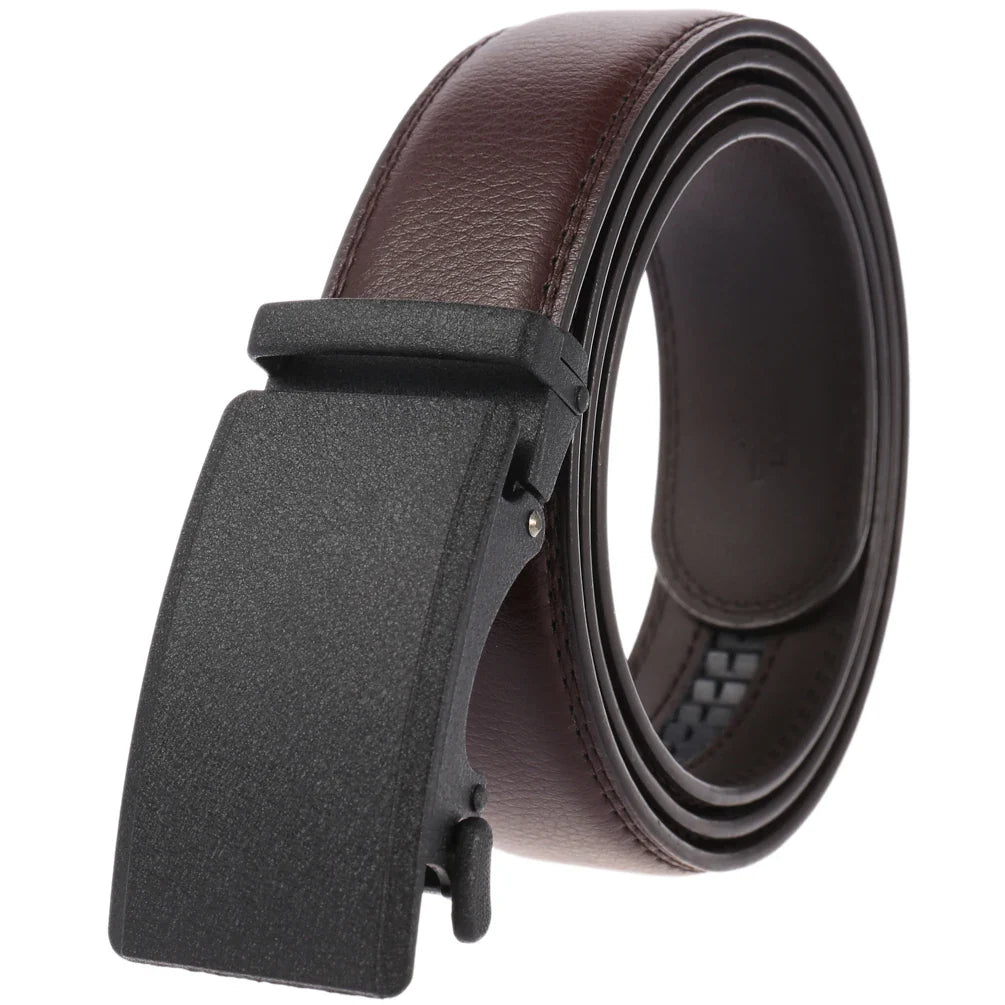 HKM-758931 Men's Casual Leather Belt with Multi-style Two-layer Buckle - Model LY36-000010-1