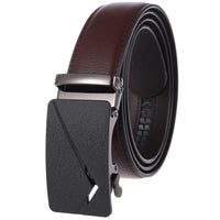 HKM-758931 Men's Casual Leather Belt with Multi-style Two-layer Buckle - Model LY36-000010-1