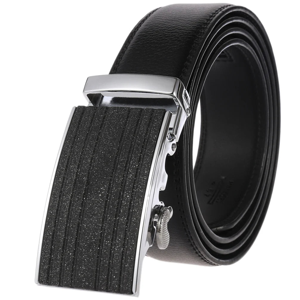 HKM-758931 Men's Casual Leather Belt with Multi-style Two-layer Buckle - Model LY36-000010-1