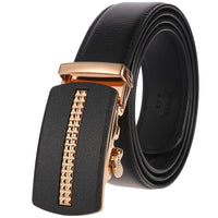 HKM-758931 Men's Casual Leather Belt with Multi-style Two-layer Buckle - Model LY36-000010-1
