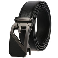 HKM-758931 Men's Casual Leather Belt with Multi-style Two-layer Buckle - Model LY36-000010-1