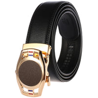 HKM-758931 Men's Casual Leather Belt with Multi-style Two-layer Buckle - Model LY36-000010-1