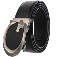 HKM-758931 Men's Casual Leather Belt with Multi-style Two-layer Buckle - Model LY36-000010-1