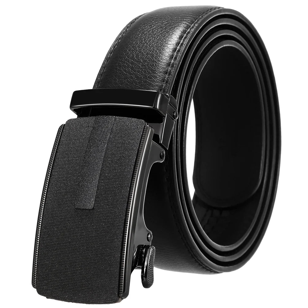 HKM-758931 Men's Casual Leather Belt with Multi-style Two-layer Buckle - Model LY36-000010-1
