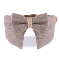 HKM-742803 Comfortable Thickening Pet Collar with Big Bow Tie for Cats and Small to Medium Dogs - Available in Green, Blue, and Coffee Colors