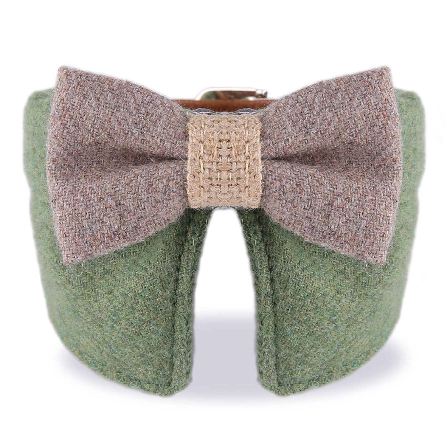 HKM-742803 Comfortable Thickening Pet Collar with Big Bow Tie for Cats and Small to Medium Dogs - Available in Green, Blue, and Coffee Colors