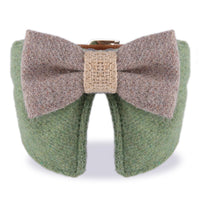 HKM-742803 Comfortable Thickening Pet Collar with Big Bow Tie for Cats and Small to Medium Dogs - Available in Green, Blue, and Coffee Colors