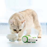 HKM-329811 Plush Sound and Light Simulation Mouse Toy with Feather for Cats