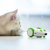 HKM-329811 Plush Sound and Light Simulation Mouse Toy with Feather for Cats