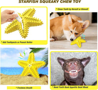 HKM-689427 Natural Toothbrush for Small and Medium Dogs - Starfish Design for Effective Teeth Cleaning