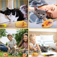 HKM-361427 Interactive LED Cat Mouse Toy with USB Rechargeable Battery, Automatic Movement and Chirping Sounds, Engaging for Indoor Play for All Cat Breeds