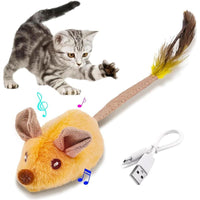 HKM-361427 Interactive LED Cat Mouse Toy with USB Rechargeable Battery, Automatic Movement and Chirping Sounds, Engaging for Indoor Play for All Cat Breeds