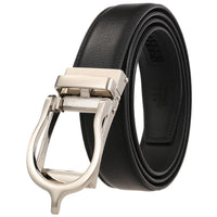 HKM-511443 Men's 3.0CM Cowhide Automatic Buckle Belt - Versatile Fashion Accessory