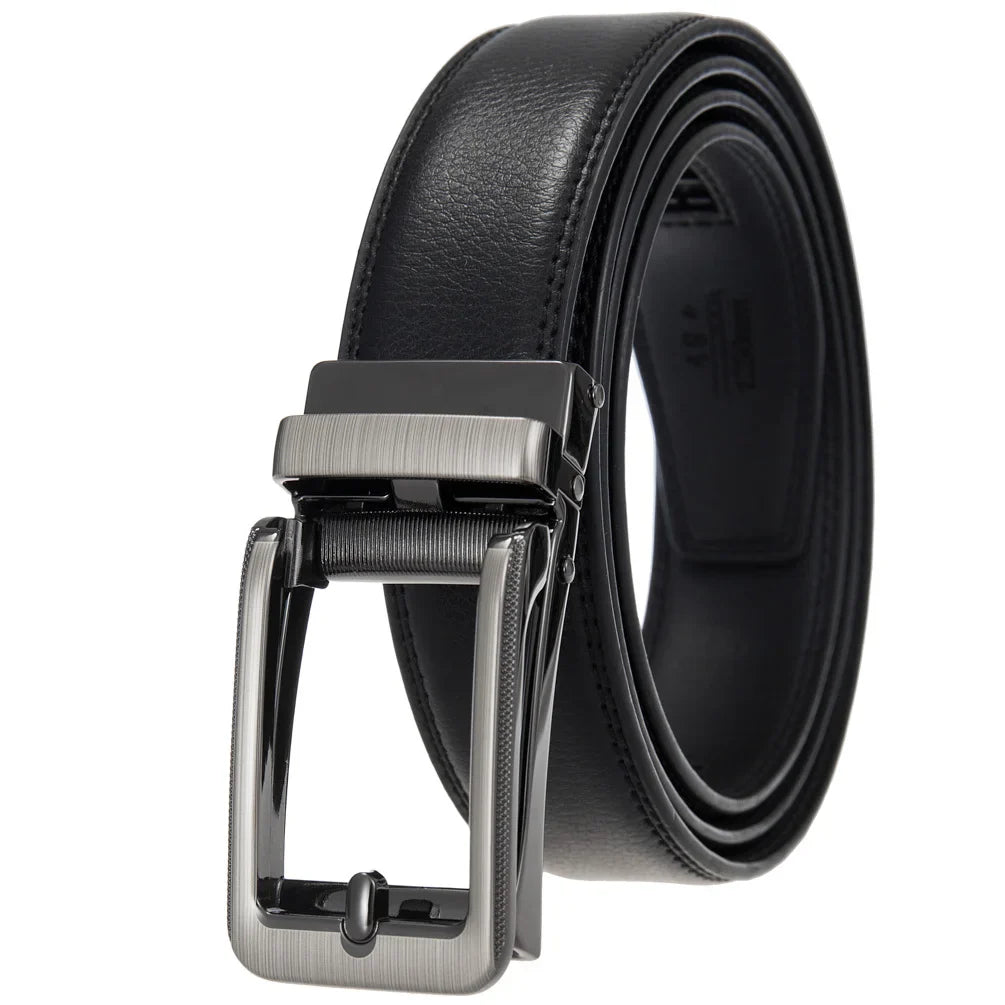 HKM-511443 Men's 3.0CM Cowhide Automatic Buckle Belt - Versatile Fashion Accessory