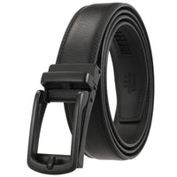 HKM-511443 Men's 3.0CM Cowhide Automatic Buckle Belt - Versatile Fashion Accessory