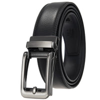 HKM-511443 Men's 3.0CM Cowhide Automatic Buckle Belt - Versatile Fashion Accessory
