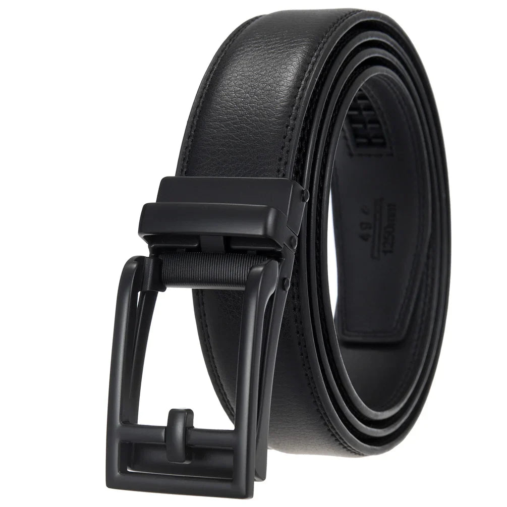 HKM-511443 Men's 3.0CM Cowhide Automatic Buckle Belt - Versatile Fashion Accessory