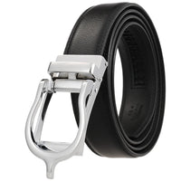 HKM-511443 Men's 3.0CM Cowhide Automatic Buckle Belt - Versatile Fashion Accessory
