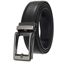 HKM-511443 Men's 3.0CM Cowhide Automatic Buckle Belt - Versatile Fashion Accessory