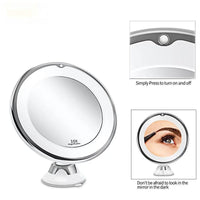 HKM-286227 LED Make-Up Mirror with Bright Supplement Light, Portable Plastic Design, 17.5 x 21cm, Casual Style