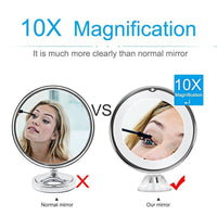 HKM-286227 LED Make-Up Mirror with Bright Supplement Light, Portable Plastic Design, 17.5 x 21cm, Casual Style
