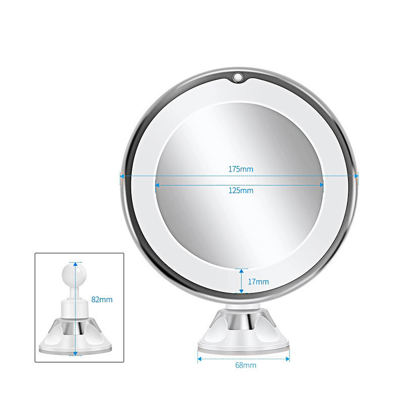 HKM-286227 LED Make-Up Mirror with Bright Supplement Light, Portable Plastic Design, 17.5 x 21cm, Casual Style