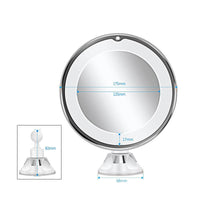 HKM-286227 LED Make-Up Mirror with Bright Supplement Light, Portable Plastic Design, 17.5 x 21cm, Casual Style