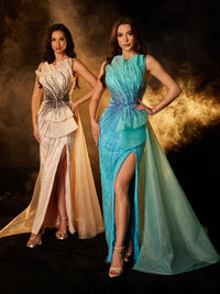 HKM-137171 Champagne Elegant Women's Evening Gown - Style EZ25102