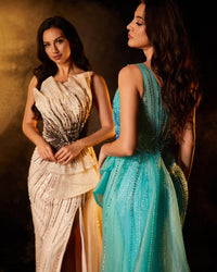 HKM-137171 Champagne Elegant Women's Evening Gown - Style EZ25102