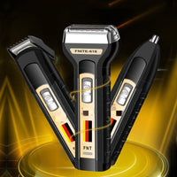 HKM-120723 Three-in-One Electric Shaver with Reciprocating Heads, ABS and PC Material, Easy Clean Design