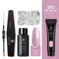 HKM-973267 5 Piece Soft Rainbow Poly Gel Nail Kit with UV/LED Cure