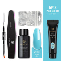 HKM-973267 5 Piece Soft Rainbow Poly Gel Nail Kit with UV/LED Cure
