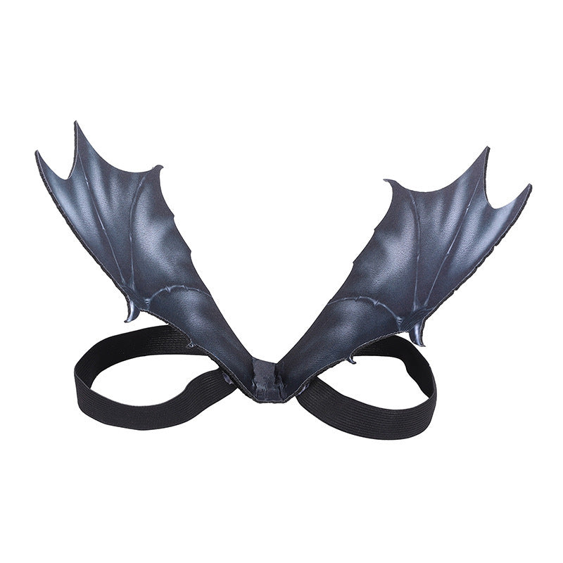 HKM-040211 Halloween Ghost Pet Wings Costume for Dogs and Cats - Black Fabric, Available in Large, Medium, Small Sizes
