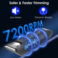 HKM-154003 2 In 1 Cordless Electric Body Trimmer for Men with LED Light and Digital Display, IPX7 Waterproof Razor for Beard, Groin, and Body Hair