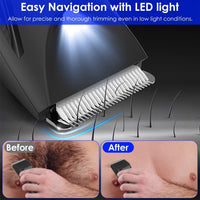 HKM-154003 2 In 1 Cordless Electric Body Trimmer for Men with LED Light and Digital Display, IPX7 Waterproof Razor for Beard, Groin, and Body Hair