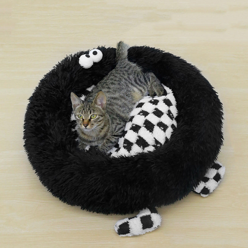 HKM-809939 Cozy Plush Nest for Small to Medium Dogs - Thick Warm Mat for Autumn and Winter Sleep