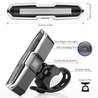 HKM-450003 USB Rechargeable Red and Blue Mountain Bike Taillights for Enhanced Visibility
