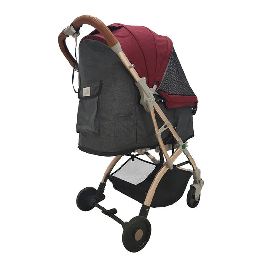 JMT-609290 Lightweight Folding Pet Stroller for Cats and Dogs with Detachable Carrier and 180° Reversible Canopy, All-Terrain 4-Wheel Design