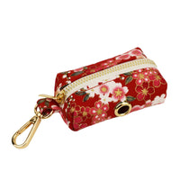 HKM-177683 Floral Design Dog Collar with Alloy Buckle and Leash Set, Includes Bow and Poop Bag
