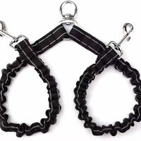 HKM-041939 Adjustable Double-Ended Traction Rope for Pet Walking - Black Nylon