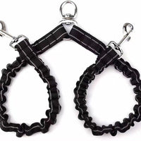 HKM-041939 Adjustable Double-Ended Traction Rope for Pet Walking - Black Nylon