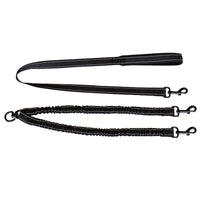 HKM-041939 Adjustable Double-Ended Traction Rope for Pet Walking - Black Nylon
